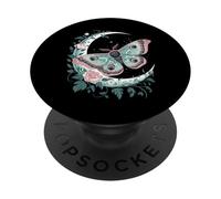 Ethereal Celestial Moth Butterfly Flowers Moon Aesthetic PopSockets PopGrip Adesivo
