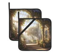 Ethereal Eden Presine Set di 2 Resistenti al Calore (8"x8") Presine per Cucinare Cottura al Forno Barbecue