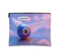 Ethereal Fantasy - Trousse da viaggio con 8 sfere e ali d'angelo, portatile, piccola borsa in tela con cerniera, regalo divertente per primavera e occasioni speciali, Pastello., 7x9 Inch, Palla 8