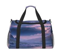 Ethereal Skies - Borsone da viaggio per uomini e donne, borsa da viaggio pieghevole e spaziosa borsa da viaggio per riporre articoli da toeletta, articoli personali, nero, L, Nero , L