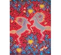 Ethereal, Twin, Starlight Horses' 200 Unlined, Star Detailed Page, 8x11, Hardcover Journal, Art Pad, Sketchbook, Drawing Book: Created With Hand-Drawn Art By: Artist Mary Elisabeth Linder @ MaryEMade