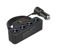 Ethereal USB Charger, 12 V 24 V Adapter, 120 W Automotive Socket Extension with Port Output, Compact Force Hub for Car Electronics in SUV Truck Minivan Crane Vehicle Use
