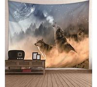 Ethereval Arazzo One Direction Murali Camera Da Letto 3 Lupo Nella Foresta Rigido Rivestimento Murale 3D Grigio Decorazioni In Tessuto Appendere Alle Pareti 100x70cm