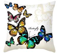 Ethereval Lino Federe per Cuscini Dondolo Federa per Cuscino Bambini 4Pcs, Belle Farfalle Federe Cuscini D Arredo Federa per Cuscino Bambini Nero Arancio Verde 50x50cm