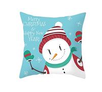 Ethereval Lino Fodere Cuscini Estivi Federa Cuscino Viaggio 4Pcs, Pupazzo di Neve Fodere Cuscini Sedie Esterno Federe Cucina Blu Bianco Rosso Federe Premiumtouch 40x40cm