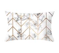Ethereval Lino Fodere Cuscini Letto Personalizzate Federe Cuscino Tropicali 4Pcs, Marmorizzazione Strisce Dorate Fodere per Cuscini Pallet Fodera per Cuscino Amaca Bianco 30x50cm