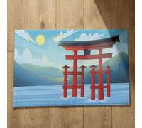 Ethereval Tappeto Zerbino da Esterno Tappetino Bagno Assorbente Lavabile Paesaggio Giapponese, Ingresso Simpatico Grande Zerbini Simpatici Pulenti Design Personalizzabile 45x75cm