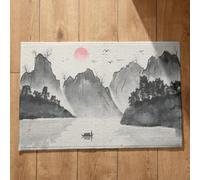 Ethereval Zerbino Ingresso Simpatico Tappetino Interni Giapponese Pittura Paesaggistica In Stile Cinese, Zerbino Simpatico Tappetino Cucina Tappetini da Bagno Assorbenti 50x80cm