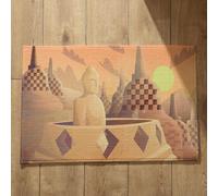 Ethereval Zerbino Personalizzato Esterno Tappeto Welcome Ingresso Costruire Il Paesaggio, Interno Ultra Sottile Zerbini Tappetini da Bagno Assorbenti 50x80cm