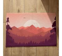 Ethereval Zerbino Queen Tappetino Bagno Doccia Paesaggio Dei Cartoni Animati, Zerbino Ingresso Interno Zerbini da Esterno Simpatici Superficie Morbida In Flanella 45x75cm