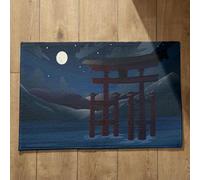 Ethereval Zerbino Queen Tappetino Interno Vasca Paesaggio Giapponese, Tappeto Zerbino Tappetino Antiscivolo Design Personalizzabile 45x75cm