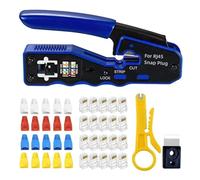 Ethernet Crimping Tool - Set di strumenti per crimpare multifunzione Ethernet | Spremicavo Ethernet - Strumento di spremitura di rete ergonomico Kit di strumenti di rete da 26 AWG a 23 AWG