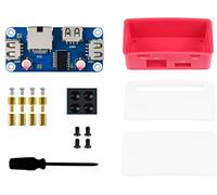 Ethernet/USB HUB HAT Board con custodia ABS per Raspberry Pi Zero 2 W/Zero 2WH/Pi Zero/Zero W/Zero WH, con 3X porte USB, compatibile con USB 2.0 / 1.1 e 1x RJ45 Porta Ethernet 10/100M Auto-negoziazione