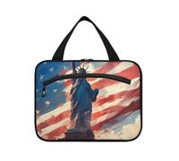 EtherSpher 4 luglio Giorno dell'Indipendenza Bianco Liberty kit appeso per viaggio con gancio, designer borsa da toilette multifunzionale appeso per adulti bagno estuche para maquillaje L, 4 luglio