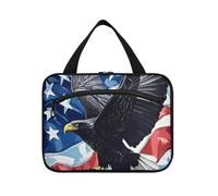 EtherSpher 4 luglio Giorno dell'Indipendenza Black Bird appeso borse da viaggio per le donne con gancio, borsa portatile di trucco di design per i viaggiatori viaggio estuche para brochas maquillaje L