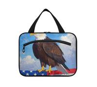 EtherSpher 4 luglio Giorno dell'indipendenza Brown Bird appeso borse da viaggio per gli uomini con gancio, designer borsa da toilette pieghevole appeso per il viaggio deve lavorare estuche para