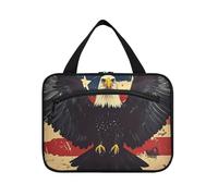 EtherSpher 4 luglio Giorno dell'Indipendenza Brown Bird appeso trucco borsa organizzatore con gancio, designer carino borsa da toilette appeso per le donne must hotel estuche para guardar maquillaje L