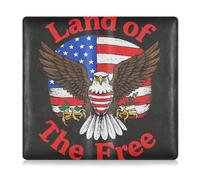EtherSpher 4 luglio Giorno dell'Indipendenza Brown Bird Land Of Free Premium Leather Auto Registration Assicurazione & ID Card Holder Car Essentials per carte, Documento essenziale, veicolo patente di