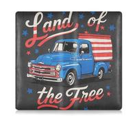 EtherSpher 4 luglio Giorno dell'Indipendenza Land Of Free Blue Truck Pu Leather Registrazione e Assicurazione Titolare della Carta di Veicolo Glove Box per Documenti, Carte, Licenza