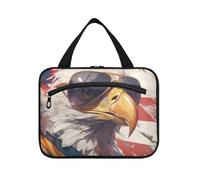 EtherSpher 4 ° luglio Giorno dell'indipendenza marrone uccello appeso borsa da toilette da viaggio con gancio, accessori di design snack bag per gli uomini lavoro estuche de maquillaje para mujer L, 4