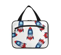 EtherSpher 4 luglio Giorno dell'Indipendenza Rosso e Blu ROCKETS appeso borse organizer da viaggio con gancio, designer unisex borse cosmetiche per mamma lavoro estuche para maquillaje L, 4 luglio