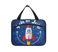 EtherSpher 4 luglio Giorno dell'Indipendenza Rosso e Blu ROCKETS appeso viaggio borsa da toilette uomo con gancio, designer borse per il trucco lavabili per adulti palestra estuche de maquillaje para