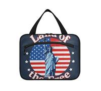 EtherSpher 4 luglio Giorno dell'Indipendenza Terra di Free Blue Liberty borse appese per le donne con gancio, designer pieghevole appeso borse da toilette per accessori da viaggio per le donne