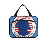 EtherSpher 4 ° luglio Giorno dell'Indipendenza Terra di Freeblue Silhouette appeso borse cosmetiche da viaggio con gancio, designer essenziale articoli da toeletta borsa per gli elementi essenziali di