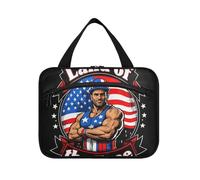 EtherSpher 4 luglio Giorno dell'Indipendenza Terra di libero appeso grande borsa per il trucco con gancio, designer pieghevole borsa da toilette impermeabile per le donne che viaggiano crociere bolsas