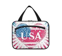 EtherSpher 4 luglio Independence Day amore rosso appeso borsa per gli uomini che viaggiano con gancio, designer borse pieghevoli con cerniera per adulti lavoro bolsas para maquillaje L, 4 luglio