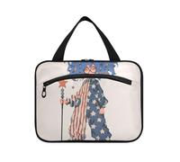 EtherSpher 4 luglio Independence Day Anime Girl appeso borsa da toilette per gli uomini con gancio, designer espandibile kit da barba borse per gli uomini per viaggiare donne crociere bolso para