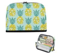 EtherSpher Ananas Chartreuse Portamatite Grande Capacità Penna Borse Grande Scrivania Organizer per Infermiere Scuola Media cartucheras para mujer
