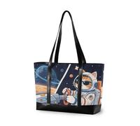 EtherSpher Animal Astronauts donne semplici lavoro tote bag con cerniera borsa per lavoro per pendolari con tablet maletines para mujer