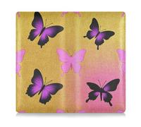 EtherSpher Animal Butterfly Gold Magenta Gradiente Pu Leather Registrazione e Assicurazione Porta Carte Documenti Portafoglio per Carte, Essenziale Documento Patente di Guida