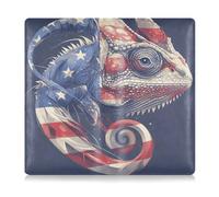 EtherSpher Animal Chameleon 4 luglio Independence Day Premium Leather Car Registration and Insurance Card Holder Essential Wallet Case for Cards, Essential Document Driver License
