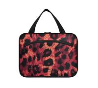 EtherSpher Animal Skin Leopard Red Black Hanging trucco custodia da viaggio con gancio, necessità di design cosmetico trucco borsa per gli elementi essenziali per le donne palestra bolso de maquillaje