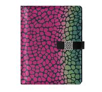EtherSpher Animale Lizard Pelliccia Stampa Verde Rosa Pelle Foderato Notebook College Portatile soggetto Notebook College per Journal 6.7x9.2