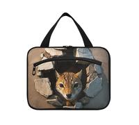 EtherSpher Animali Muri di Pietra Rotti Appeso borsa da toilette uomo con gancio, designer borsa compatta per la cura della pelle per le donne deve campeggio organizador de maquillaje para L, Animali