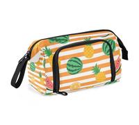 EtherSpher Arancione Bianco Striscia Estate Frutta Matita Sacchetti Grande Capacità Speciale Astuccio con Cerniera per Nurse College Lindo estuche para lapices