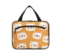 EtherSpher Arancione Carino Orsi Polari Bianco appeso mens borse da toilette per viaggiare con gancio, necessità di design caso per articoli da toeletta per accessori da viaggio campeggio cartera para