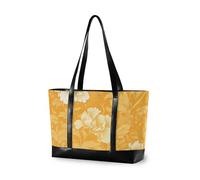 EtherSpher Arancione Floreale Stile Cinese trendy 14 pollici laptop tote bag con cerniera tote borse per lavoro per viaggio Essentials Beach Regali di compleanno per le donne con bolsas para