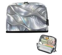 EtherSpher Argento Shell Pencil Box Caso Grande Capacità Penna Bag Carino Storage Organizer per Teen Scuola Forniture estuche para lapices nina