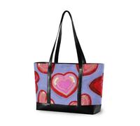 EtherSpher Art Cuore Forma Rosso Blu di classe mens borsa del computer portatile con cerniera tote per le donne lavorare con maletines para mujer