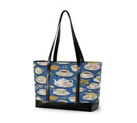 EtherSpher Art Painting Blu Pomeriggio Tè moderno laptop borse con cerniera tote borse per il lavoro per il volo con pranzo bolsos para mujeres