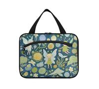 EtherSpher Art Painting Blue Flower Elf appeso medicina borsa per viaggiare con gancio, accessori di design compongono borsa per mamma bagno bolsos para hombre L, Pittura d'arte Elfo fiore blu, Large