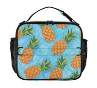 EtherSpher Art Painting Blue Fruit Ananas Borsa per il pranzo impermeabile per le donne Borsa Tote di grande capacità con mantiene il cibo caldo per la scuola ufficio campeggio picnic bolso para