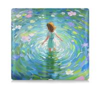 EtherSpher Art Pittura a Olio Ragazza Stagno In Pelle Auto Registrazione e Assicurazione Titolare Prefetto Auto Essentials Portafoglio per Carte, Documento Essenziale, Patente di Guida Veicolo