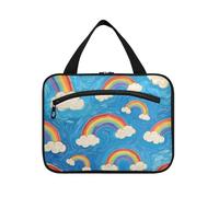 EtherSpher Arte Pittura A Olio Blu Arcobaleno appeso appeso articoli da toeletta da viaggio con gancio, designer borsa trucco impermeabile per auto per viaggiatori zaino zaino in spalla kit de para