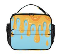 EtherSpher Asthetic Art Arancione Blu Impermeabile Lunch Bag per Ragazze Termico Scatole Pranzo con Maniglia per Lavoro & Scuola bolso de comida para Mujer