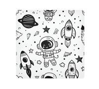 EtherSpher Astronauti Luna Stelle Nero Cosmetici Sacchetti Panno Magico Make Up Organizzatori Wrap 21.7 X 21.7 Wrapper Trucco Per Le Donne, astronauti, luna, stelle, nero, 21.7x21.7in